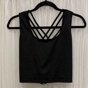 🔥4/$20 SHEIN Black Strappy Back Crop Top